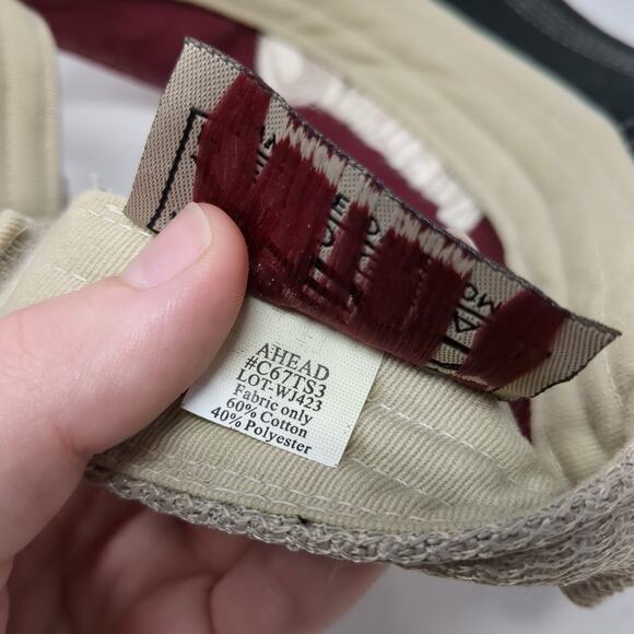 Turtle Bay Sun Visor Cap Red One Size Adjustable Strap Embroidered Ahead - Picture 10 of 10